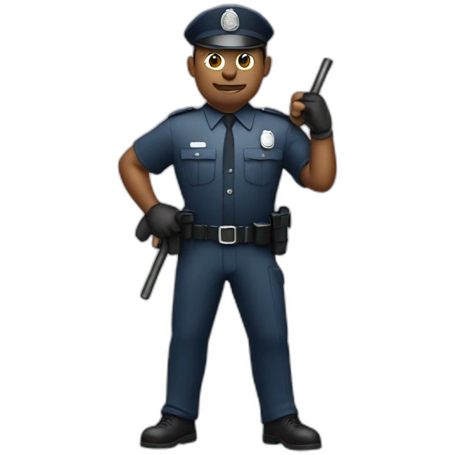 policeman with side-handle baton emoji