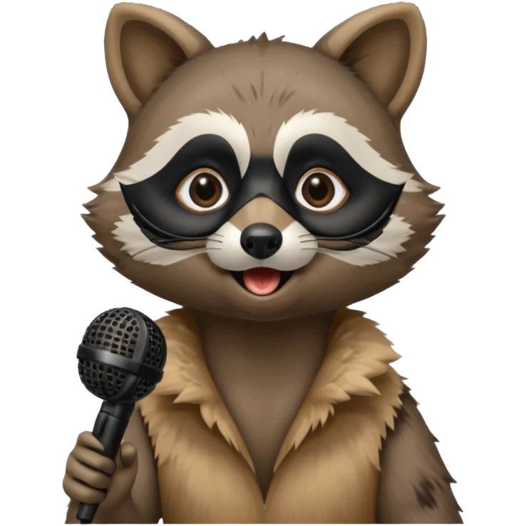 Racoon singing with mic  emoji