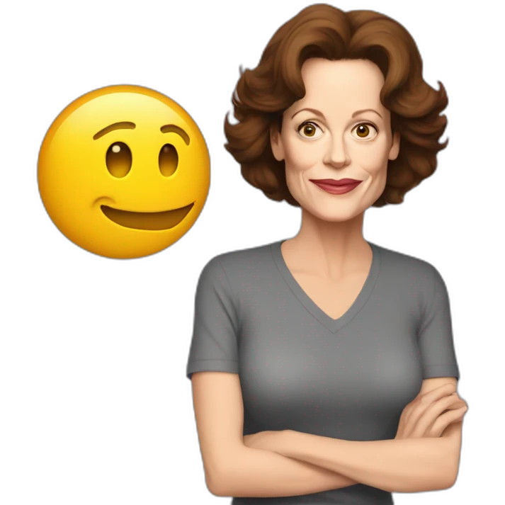 sigourney weaver cartoon wearing tee emoji