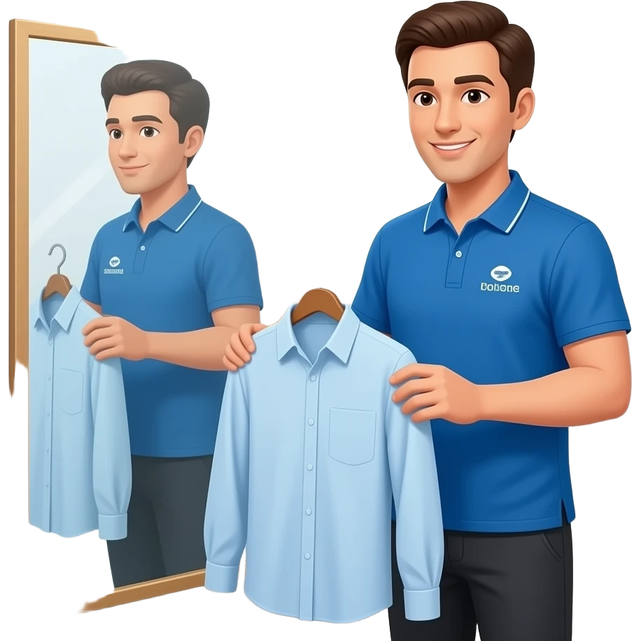 clothes assistent helping in the fitting room emoji