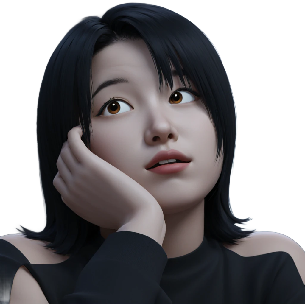 girl with stylish black hair emoji