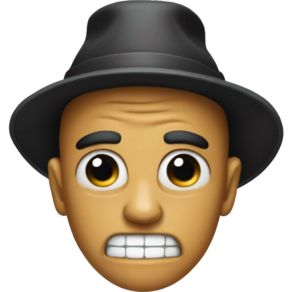 Scare person with hat classic emoji