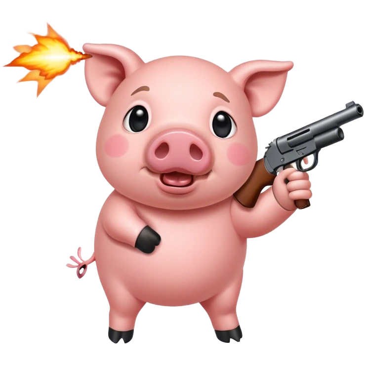 Pig shoot out emoji