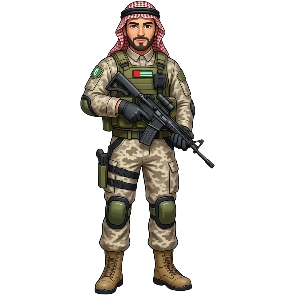 Arabic soldier on technical emoji