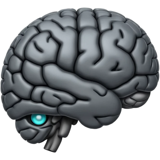 A black brain emoji