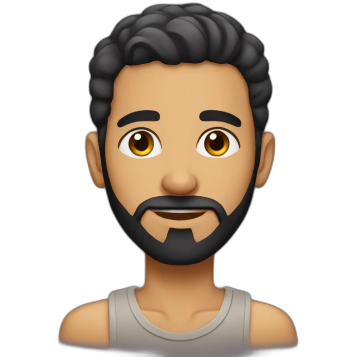 Egyptian skinny guy with short hair and a beard emoji