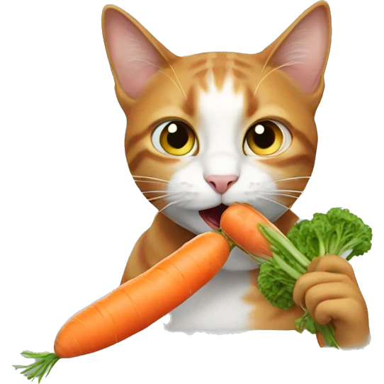 cat eating a carrot emoji