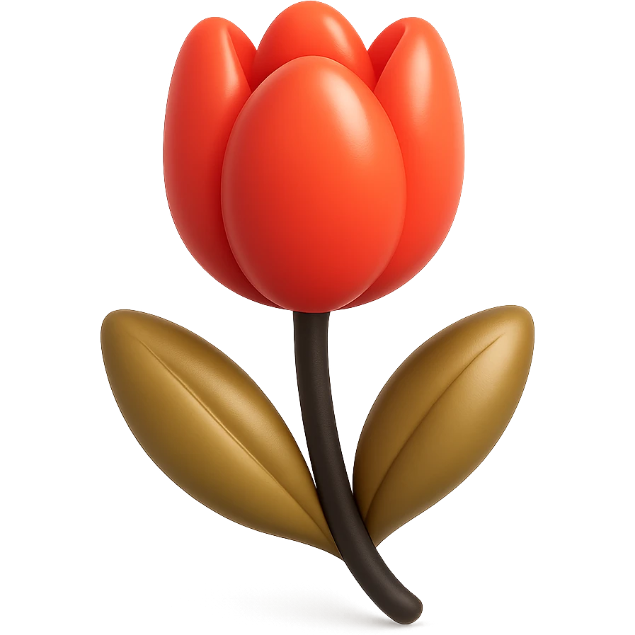 tulip in balloon style with vibrant colors emoji
