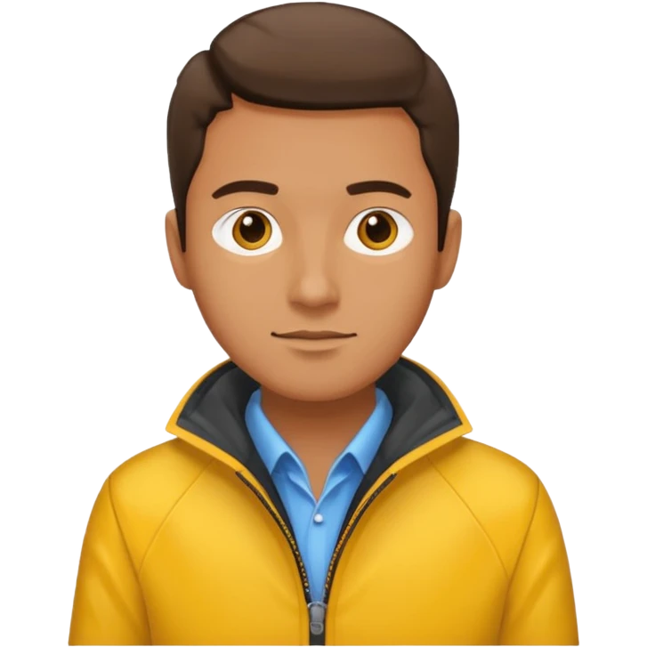man with yellow jacket. emoji