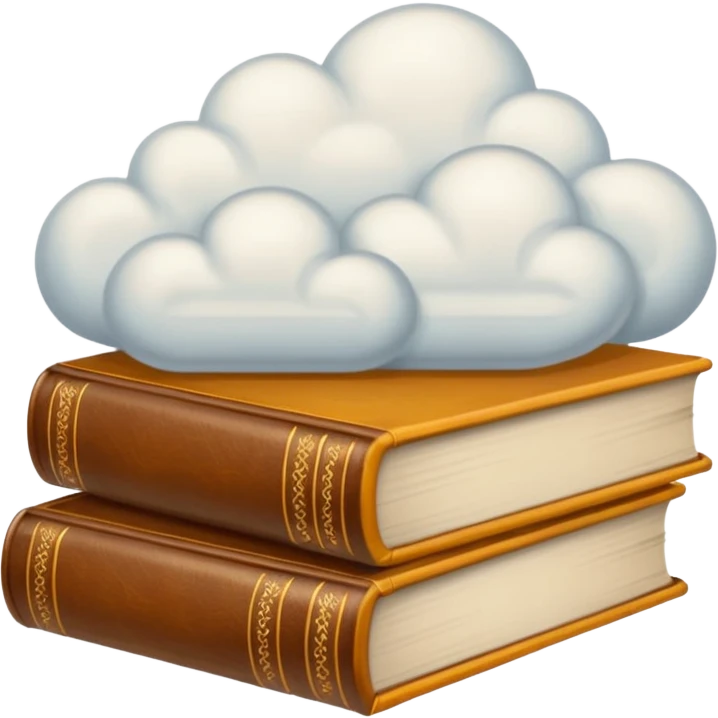 A cloud of books emoji
