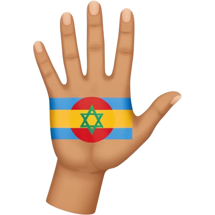 UNE PETITE MAIN COLORE DE DRAPEAU AMAZIGH emoji
