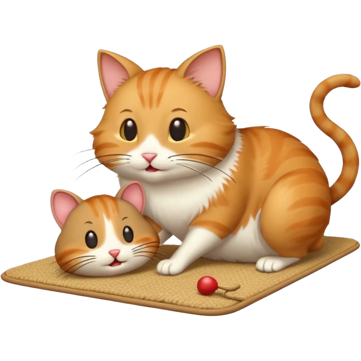 a cat with a bat hitting a fat rat under a mat emoji