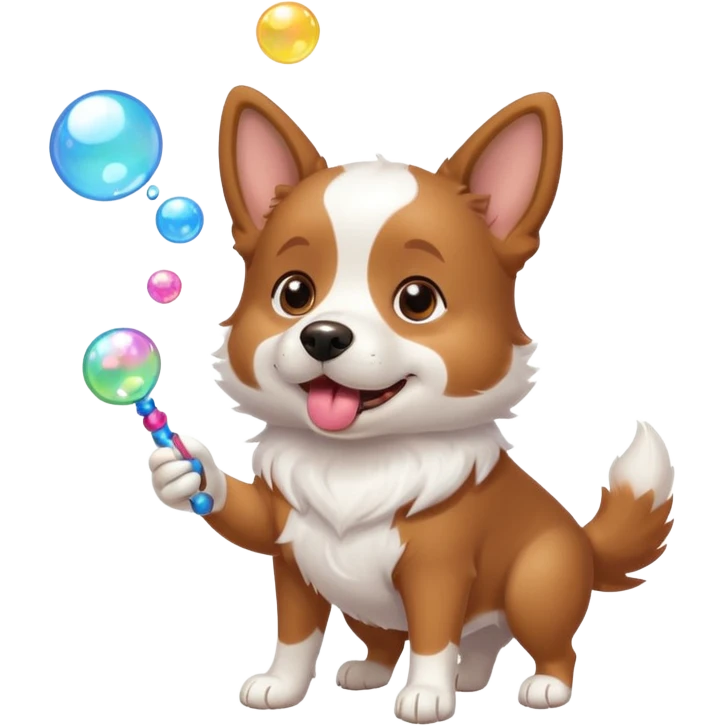 dog blowing bubbles emoji