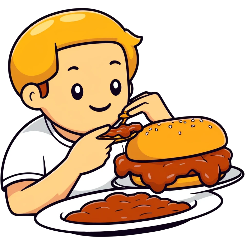 person eating sloppy joe emoji