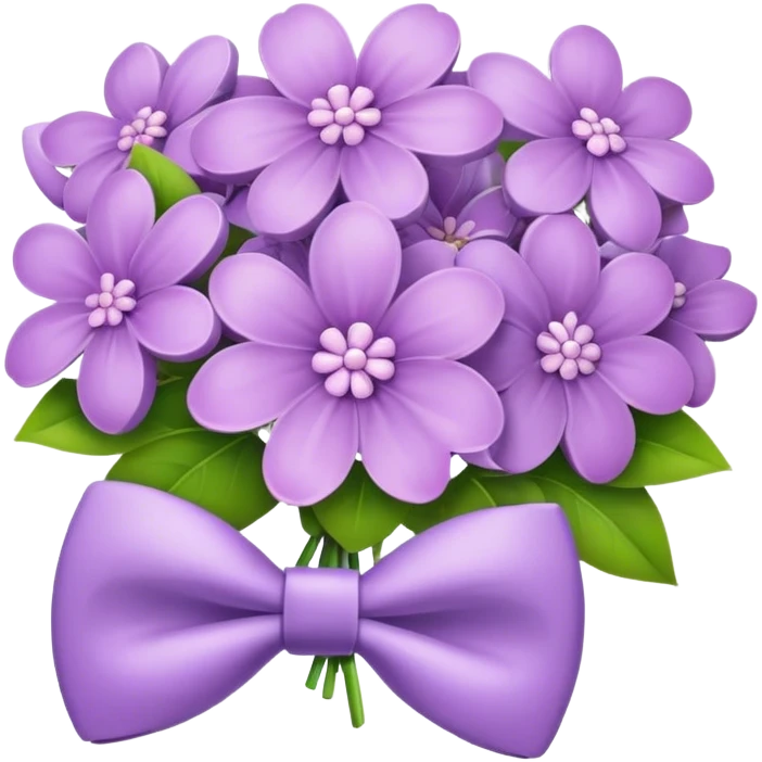 lilac flower bouquet with a bow tie emoji