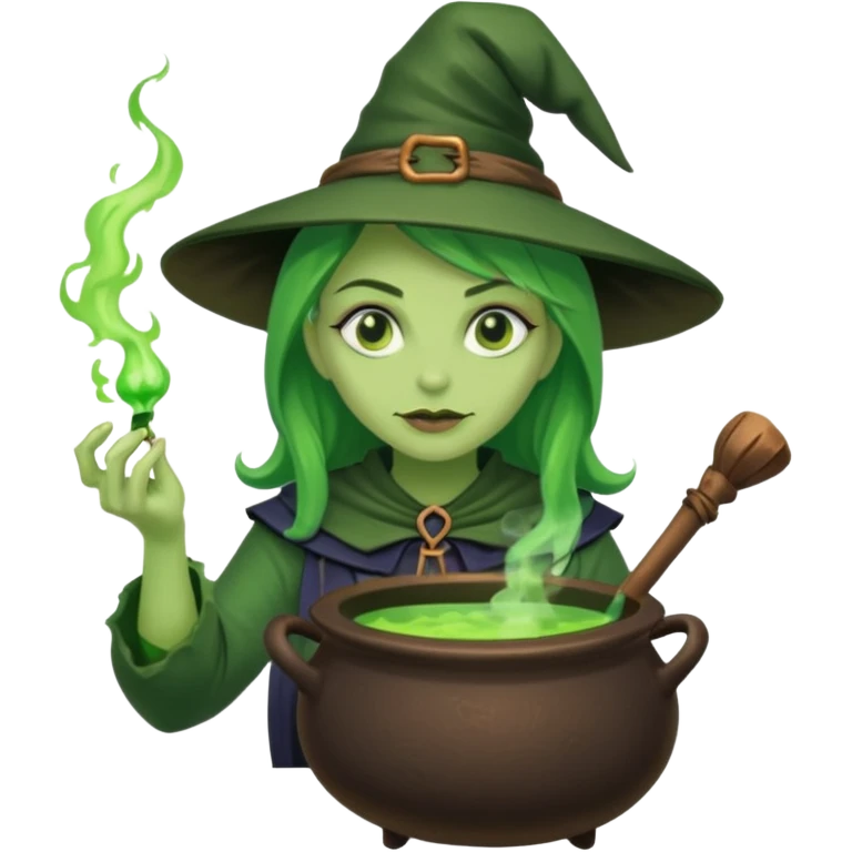 green witch cooking potion emoji