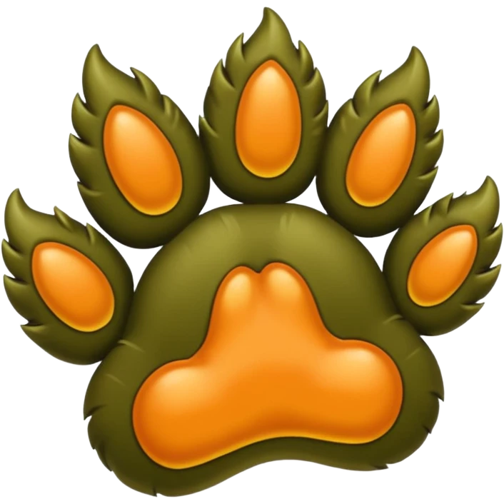Khaki-green paw emoji