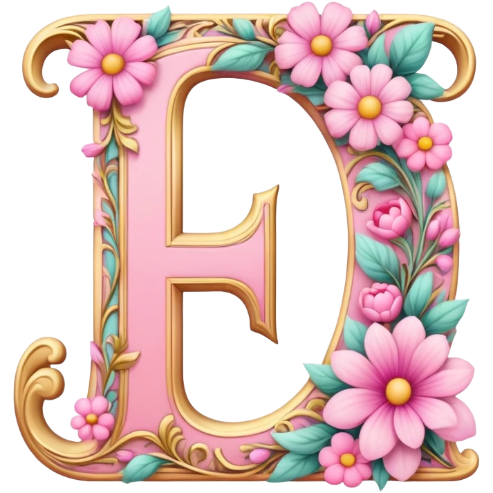Pink, romantic, flowery, the letter “F” emoji