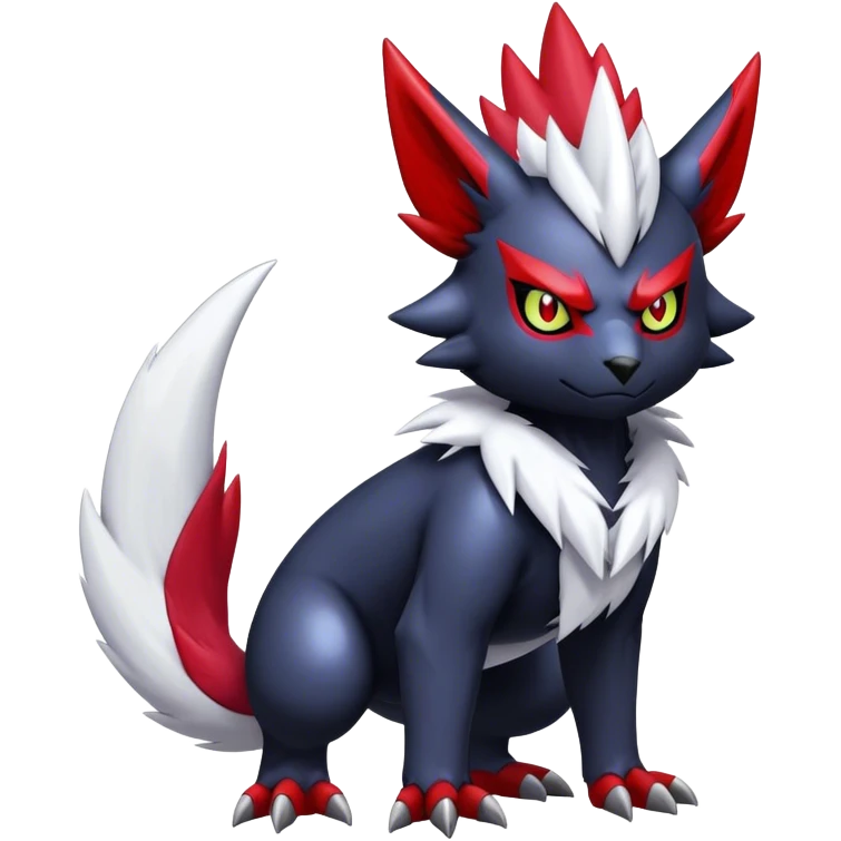 Cool Edgy Shiny Digimon-Weavile-Absol-Zangoose-hybrid full body emoji