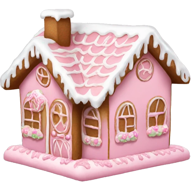 A light pink gingerbread house emoji