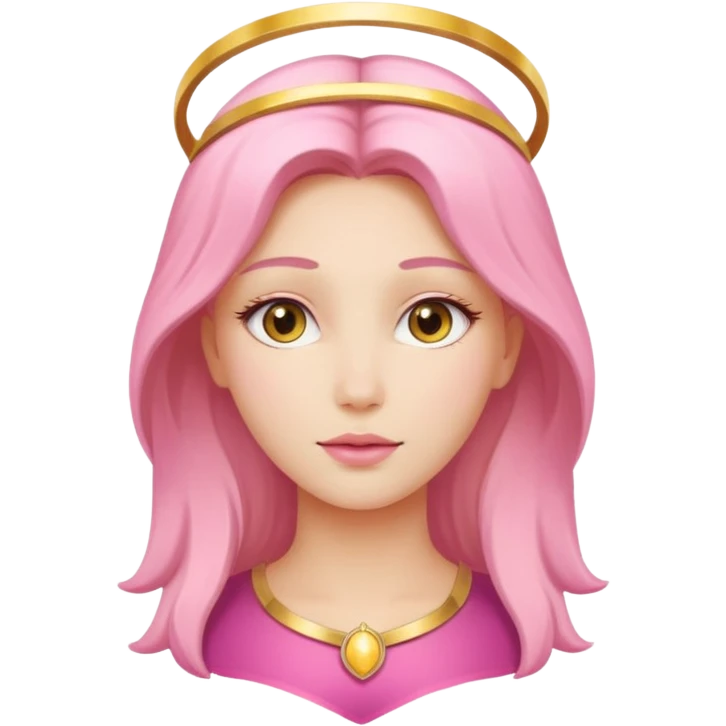 angel emoji, beautiful pink woman with a golden halo emoji
