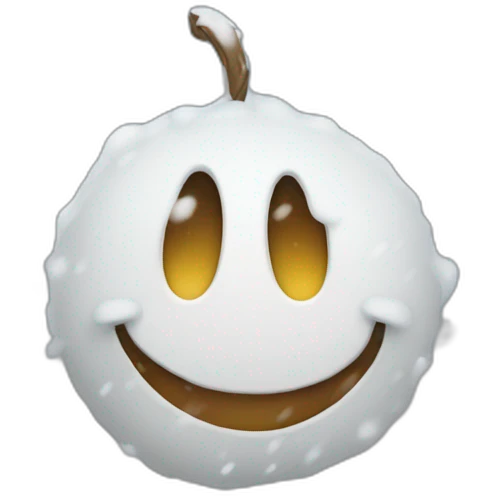 Crazy smile face in snowy weather emoji