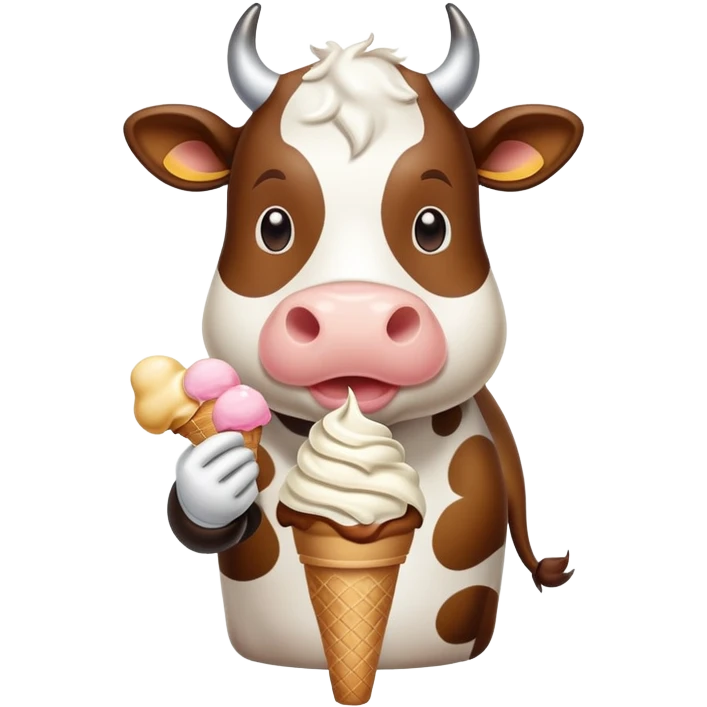 cow with ice cream emoji