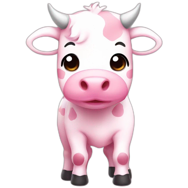 pink cute cow chibi  emoji