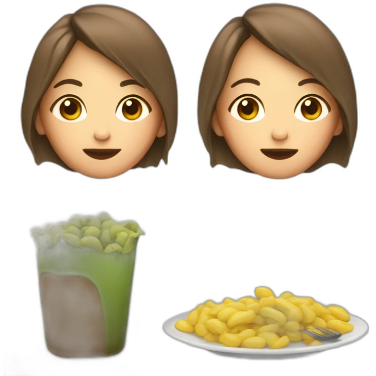 Une fille qui mange emoji