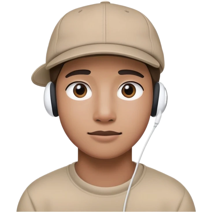 Una persona con gorra para atrás y airpod emoji