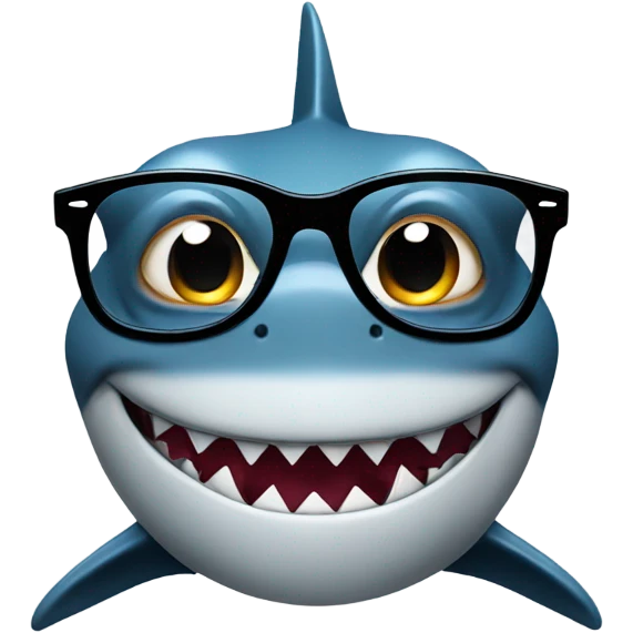 Shark with glasses emoji