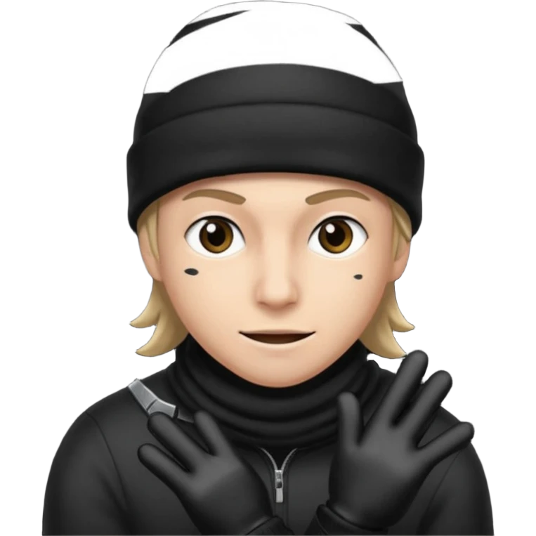 burglar in black beanie and gloves emoji
