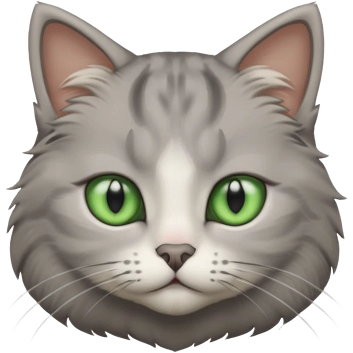 a gray cat with eyes on its FOREHEAD emoji