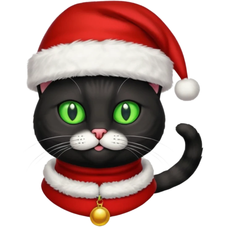Black cat santa no beard emoji