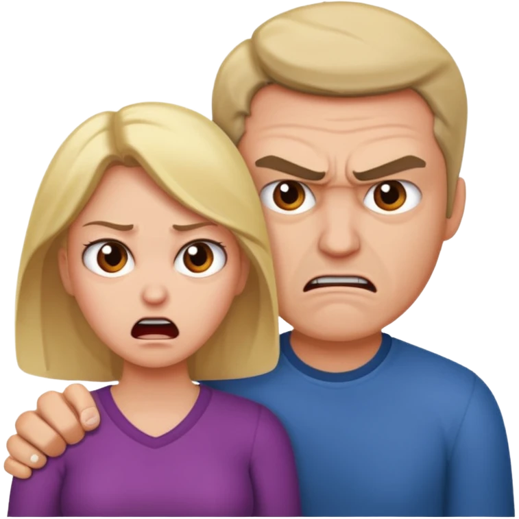 Une homme possessif qui essaye d’attraper sa femme emoji
