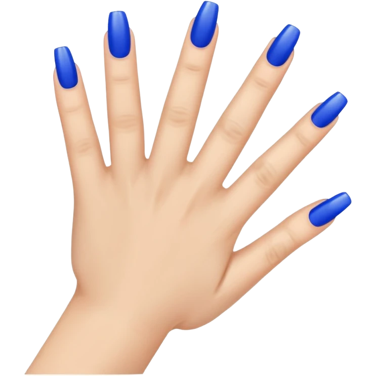 one finger blue nail art emoji