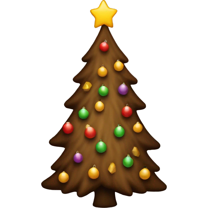 Brown Christmas tree emoji