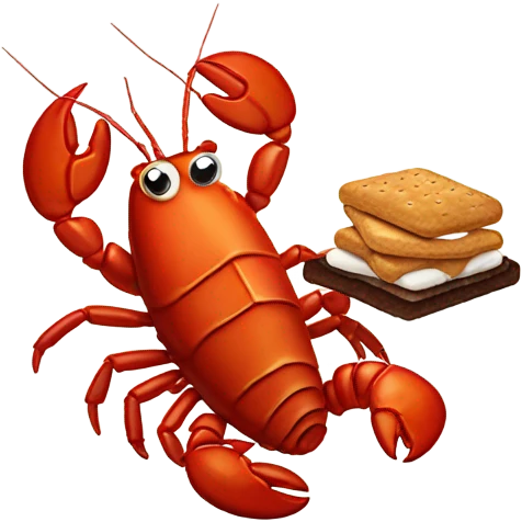 lobster holding smores emoji