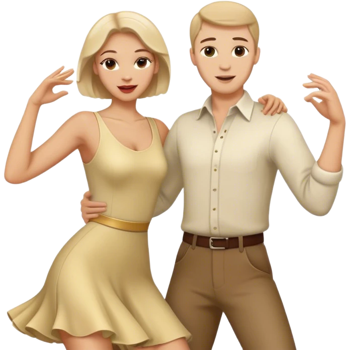 two caucasian people dancing in the club emoji