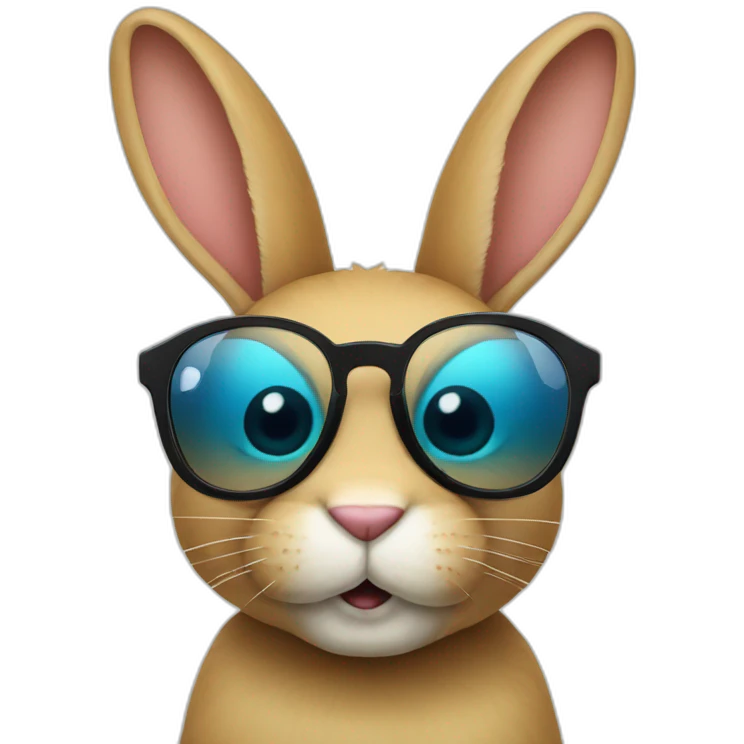 Un lapin avec des lunettes emoji