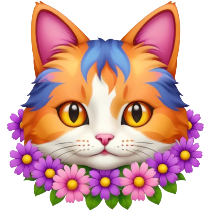 кіт з квітами emoji