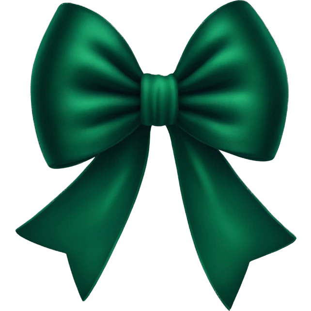 one cute Dark green velvet bow emoji