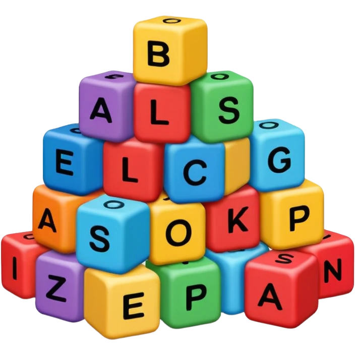 Wooden blocks with letters emoji