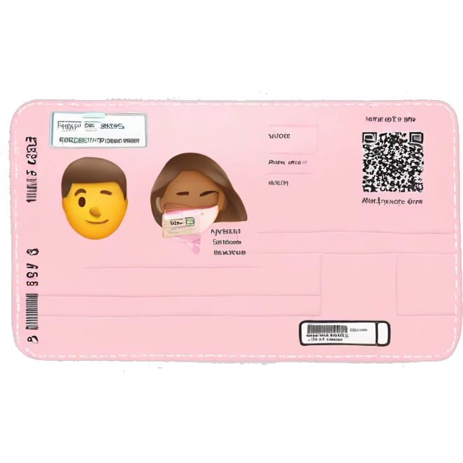 Light pink boarding pass  emoji