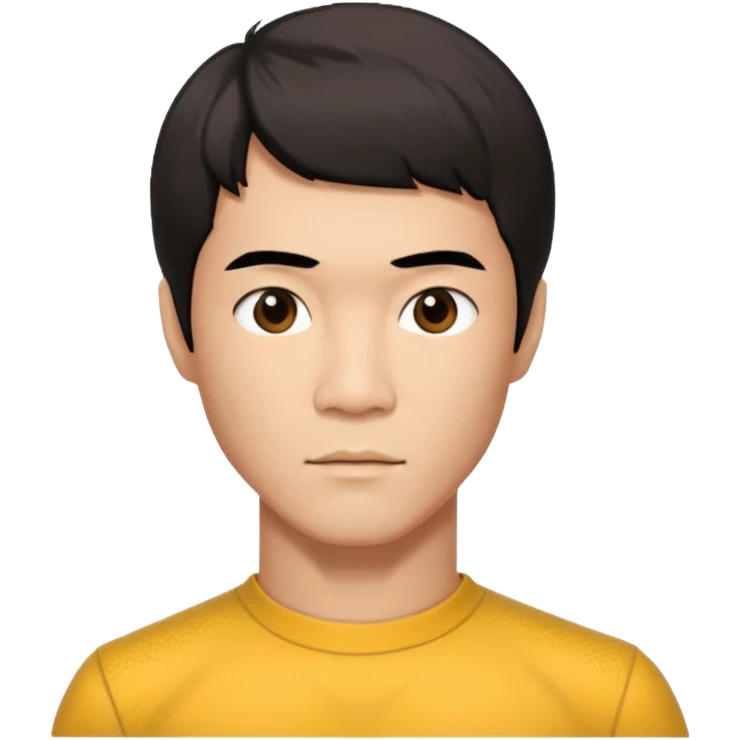 Man with bruce lee haircut emoji