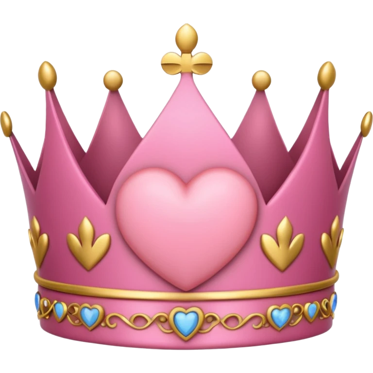 Crown little pink with heart emoji