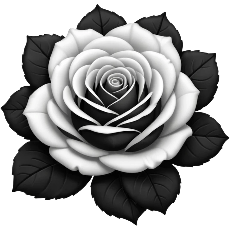 black and white rose emoji