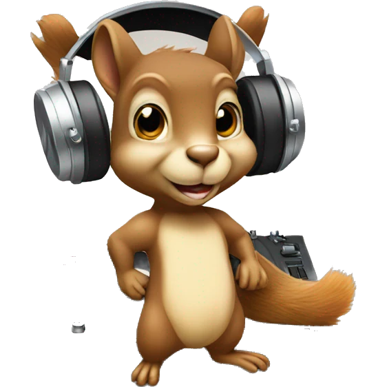 Squirrel on DJ DECK emoji