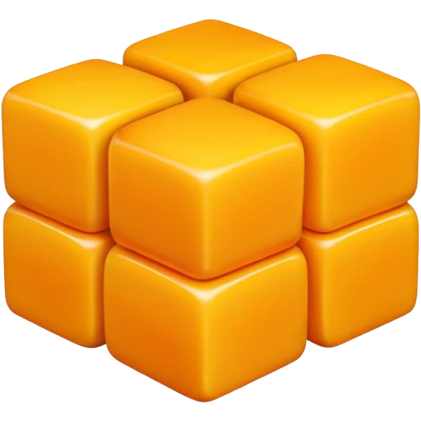 flat minimal mango cubes arranged in a grid, bright yellow-orange, isolated, no face, no background, not cartoon emoji