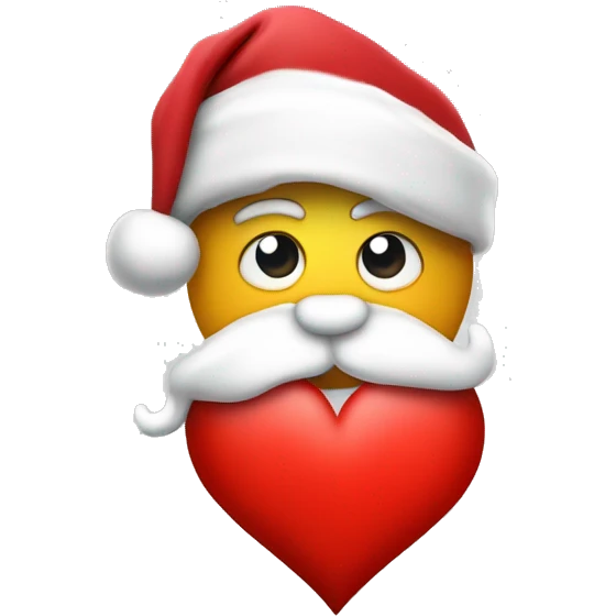 red heart with Santa hat on top emoji